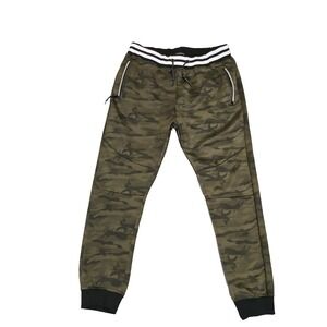 Encrypted‎ Mens Green Camo Jogger Sweatpants Zip Pockets Size XL